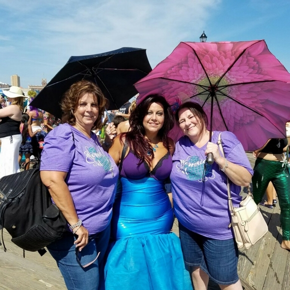 Hips & Curves Blue Mettalic Mermaid Skirt (Tail) (Size 2X) - Picture 2 of 5